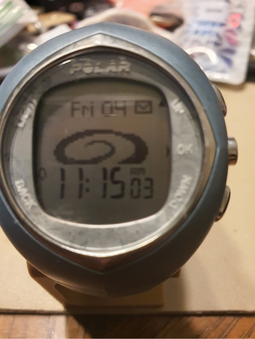 🦋10/$20🦋 Polar F11 Silver/Blue Digital Heart Rate Monitor Women's Watch
